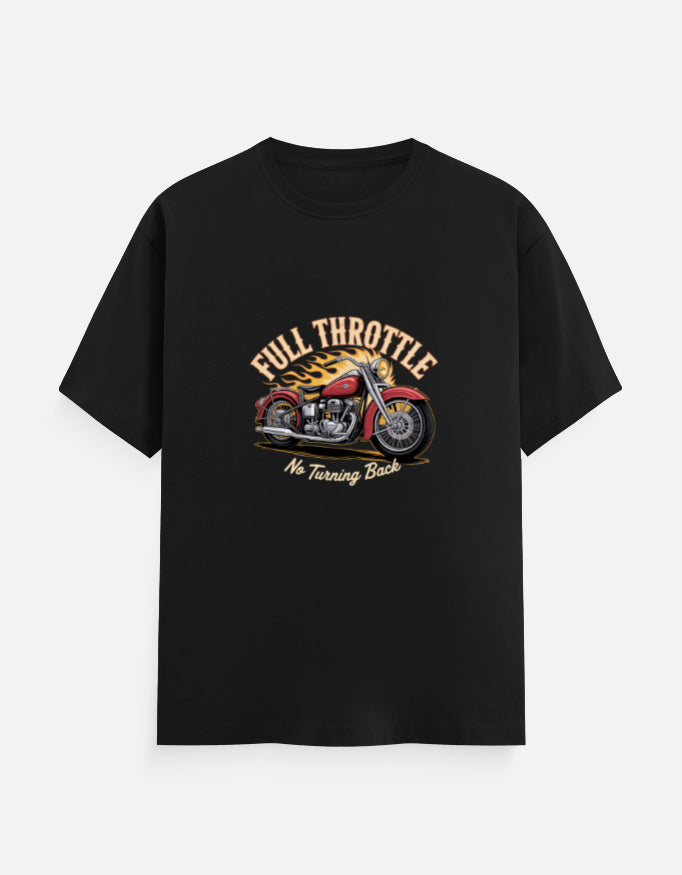 Full Throttle — vintage motorcycle graphic tee design front view