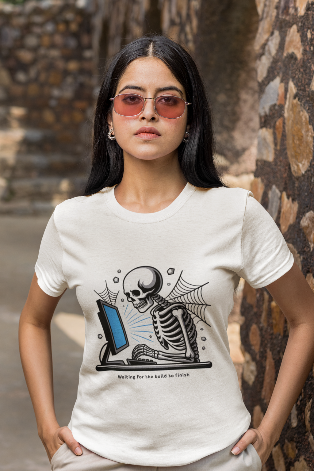 Waiting for the Build to Finish — Unisex Standard Crew Developer Tee